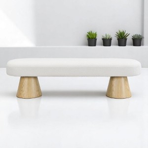 64" Upholstered Dining Bench with Wood Legs, No-Assembly Entryway or End of Bed Bench Ottoman, 300 LBS Weight Capacity for Dining Room or Kitchen - 1 of 4