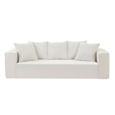 NicBex 88.97 Inch 3 Seater Sofa Couch with Armrest and 5 Pillows Modern Comfortable Couch for Living Room,Apartment
