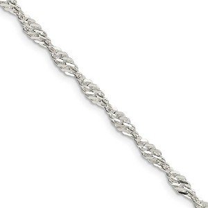 Black Bow Jewelry 3.5mm, Sterling Silver Singapore Chain Necklace - 1 of 4