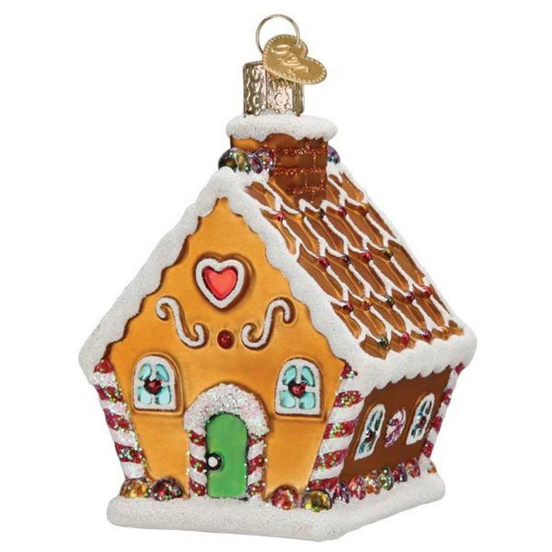 Old World Christmas 4.0 Inch Sweet Gingerbread Cottage House Candy Ornament Tree Ornaments, 1 of 4