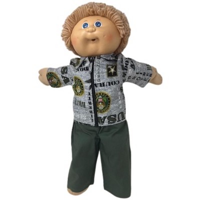 Doll Clothes Superstore USA Army Print Jacket Pants Fit Cabbage Patch Kid Dolls