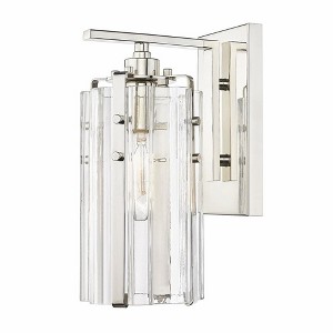 Alverton Transitional Matte Black Wall Sconce - 1-Light, Damp Rated, Arts & Crafts Style - 1 of 4