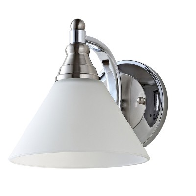 Valery 7" Wall Sconce - SCN4060 - Nickel/White - Safavieh
