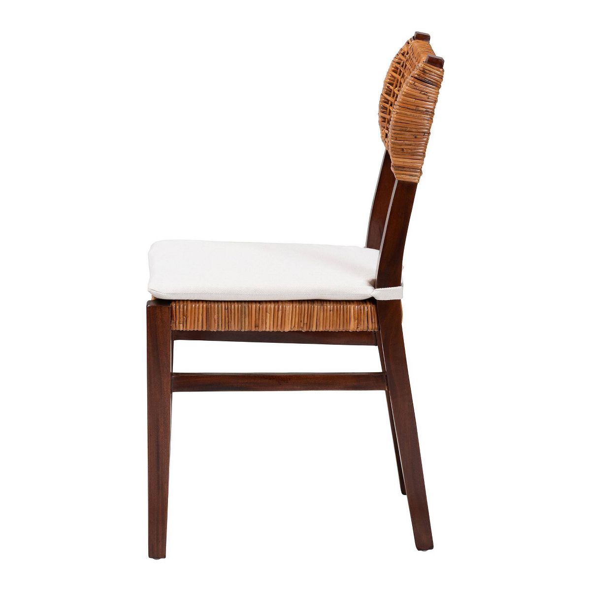 bali & pari Dameka Rattan and Wood Dining Chair Honey/White/Dark Brown - thumbnail 10