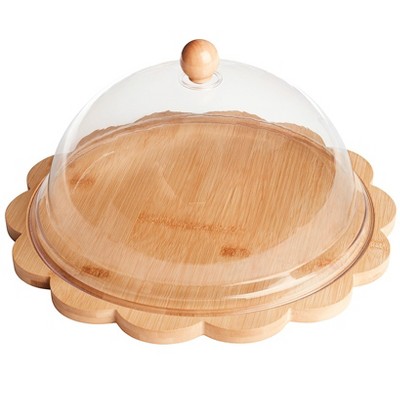 The Lakeside Collection Bamboo Cake Plate with Dome