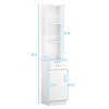 FURNIinspire Bathroom Storage Cabinets Standing Storage Cabinet, Bathroom Cabinet Organizer With 5 Compartments 1 Drawer, White, 13"*13.4"*70.1" - 3 of 4