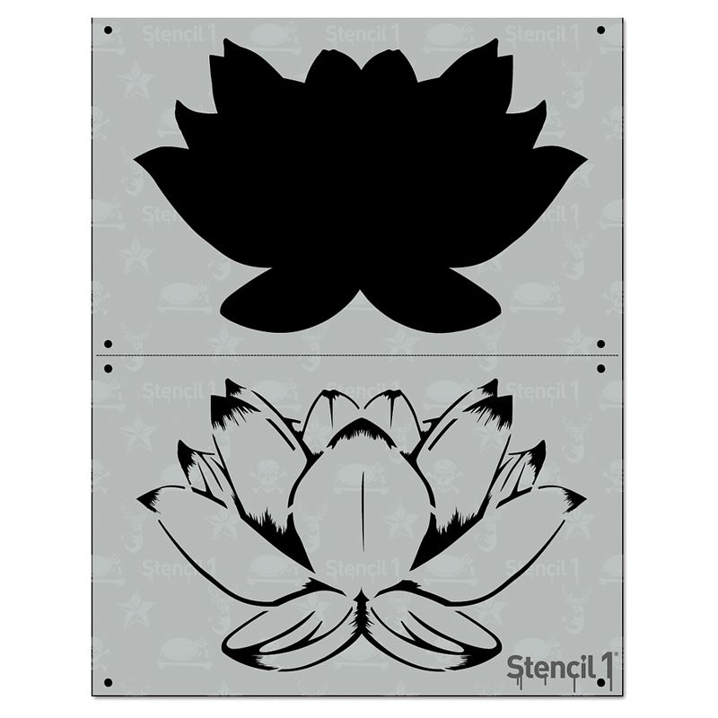 Stencil1 Lotus - Layered Stencil 8.5&#34; x 11&#34;, 1 of 4
