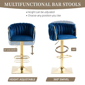 MOONMISS Vintage Bar Stools with Back and Footrest Counter Height Dining Chairs 2PC - 1 of 4
