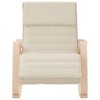 vidaXL Rocking Chair - Cream Fabric, Gentle Rocking Function, Solid Birch Wood Frame, Thickly Padded Seat - 2 of 4