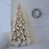Flocked PE/PVC Christmas Tree with 600 Warm White LED Lights – 935 Tips, 31 Natural Pine Cones, Snowy Effect, Hinged Branches, Metal Stand - 2 of 4
