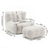NicBex Velvet Fluffy Bean Bag Chair for Adults and Children,Lazy Sofa Chair with Memory Foam and Ottoman,Modern Lounge Chair for Living Room - 3 of 4