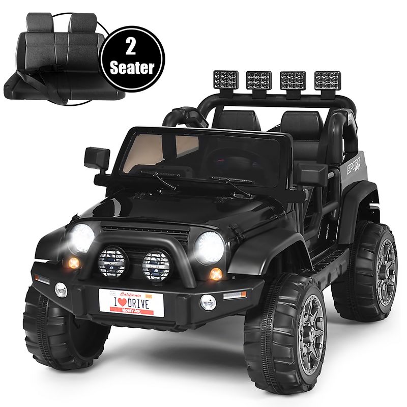 Costway 12V Kids Ride On Car 2 Seater Truck RC Electric Vehicles w/ Storage Room, 1 of 11