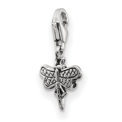 Black Bow Jewelry Sterling Silver Dragonfly Clip-on Bead Charm