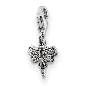 Black Bow Jewelry Sterling Silver Dragonfly Clip-on Bead Charm - 1 of 4
