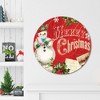 Merry Christmas Snowman Circular Wood Dècor - 2 of 2
