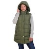 Women's Long Puffer Vest with Hood - S.E.B. By SEBBY - 3 of 4