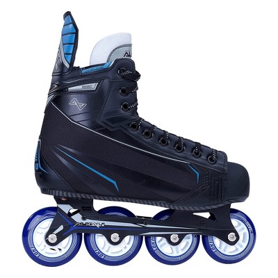 Alkali Hockey Revel 6 Adult Inline Roller Hockey Skates w/ Durable Outdoor Wheels, Aluminum Chassis, & Tendon Guard, Skate Size 13, Shoe Sizes 14-14.5