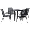 vidaXL 5 Piece Patio Dining Set Black Steel and Textilene - 2 of 4