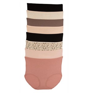 Felina Women's Cotton Modal Basic Women's Brief | 8-Pack (Warm Animal Neutrals, Small) - 1 of 1