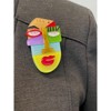 Wrapables Acrylic Fashion Brooch Pin for Sweaters, Coats, Scarves, and Bags, Abstract Face - 3 of 4