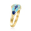 Ross-Simons Italian Tonal Blue Enamel Ring in 14kt Yellow Gold - 3 of 4