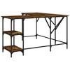 vidaXL Desk Smoked Oak 54.7 in.x54.7 in.x29.5 in. Engineered Wood - 2 of 4