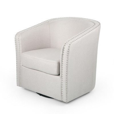GDFStudio Leily Contemporary Fabric Swivel Club Chair
