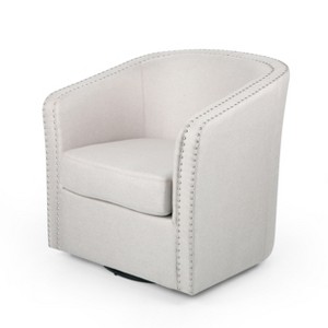 GDFStudio Leily Contemporary Fabric Swivel Club Chair - 1 of 4