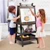 Safstar 3 in 1 Double-Sided Storage Art Easel w/ Paint Cups for Toddlers Writing Coffee - 2 of 4