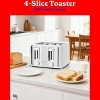 Betty Crocker 4-Slice Toaster, 1500W, Variable Toast Shade Control Dials, High Lift Feature, Cool Touch Housing, Bread Centering Guides, White - 2 of 4