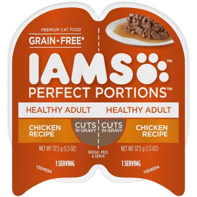 IAMS  Perfect Portions Grain Free Cuts In Gravy Premium Wet Cat Food Chicken Recipe - 2.64oz