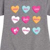 Girls' - Barbie - Candy Hearts Graphic Short Sleeve Fleece Dress - 2 of 4