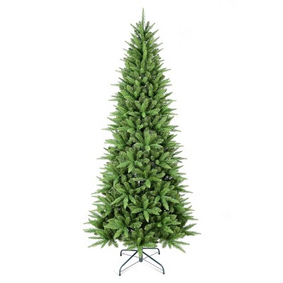 SEVOBAL Artificial Trees Christmas Tree Slim Design with Hinged Branches for Small Spaces Holiday Decor, Green, 42"*44"*96"