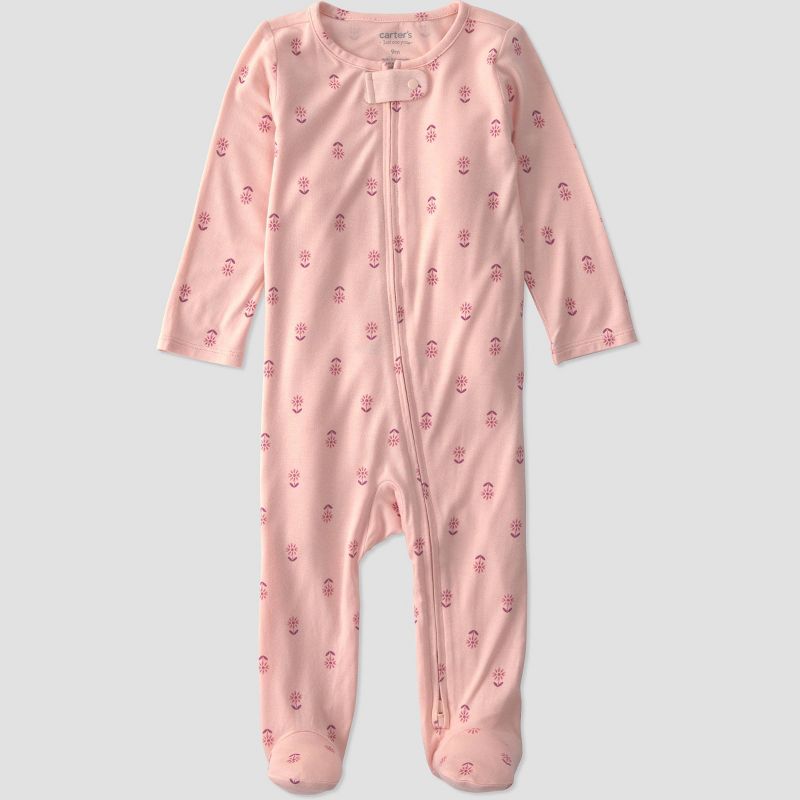 Carter's Just One You® Baby Girls' flowers Comfy Soft Long Sleeve Sleep N' Play - Pink Newborn
