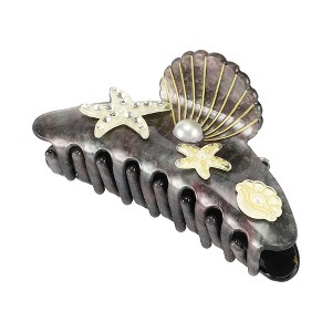 Unique Bargains Women's Elegant Scallop Hair Clips 4.06"x1.73"x2.20" 1 Pc - 1 of 3
