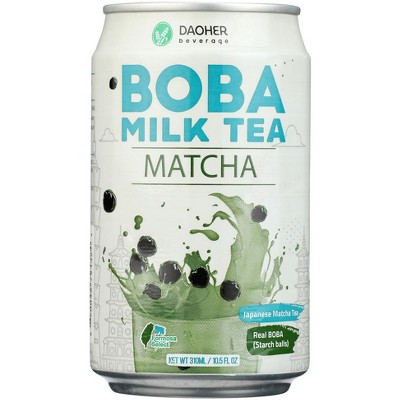 DaoHer Tea Japanese Matcha Boba Milk - Pack of 24 - 10.5 fl.oz