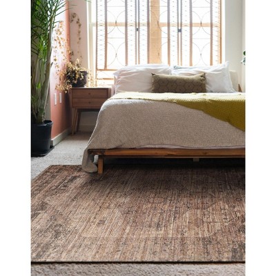 Handmade Rectangular Brown and Black Cotton Jute Area Rug