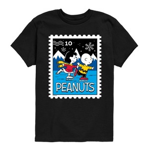 Boys' - Peanuts - Lucy Charlie Winter Stamp Short Sleeve Graphic T-Shirt - 1 of 4