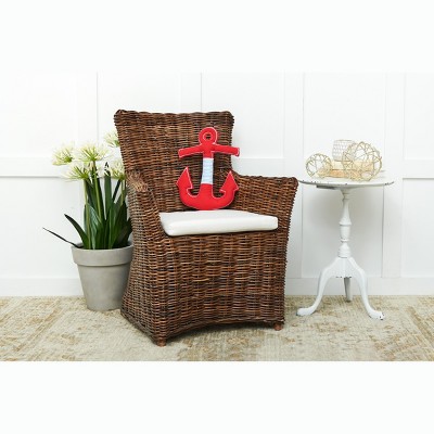 Red Anchor Shaped Cotton Novelty Throw Pillow