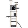 vidaXL Cat Tree Dark grey Engineered wood, plush, sisal Large Cat Tree - 3 of 4