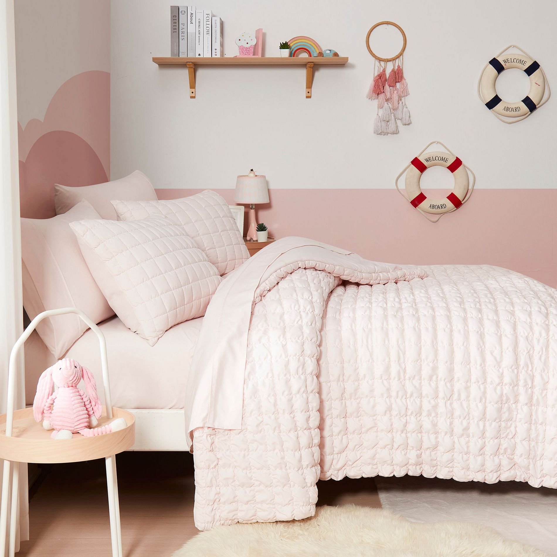 Marshmallow Poufs Solid Kids Bedding Set Includes Sheet Set by Sweet Home Collection®