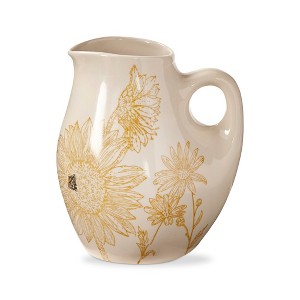 tagltd Let It Bee Floral Hand Painted Stoneware Water Beverage Pitcher Small 52 oz - 1 of 1