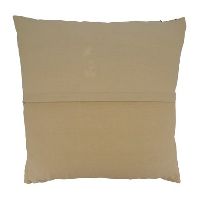 Beige Knotted Cotton Decorative Pillow Cover