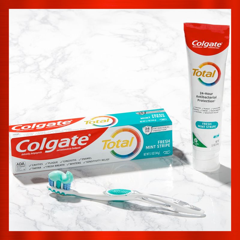 Colgate Total Fresh Mint Gel Toothpaste - 4.8oz/2pk, 3 of 11