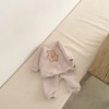 MyKids-USA Baby Cartoon Bear Embroidered Pattern Waffle Fabric Hoodies Sets - 4 of 4
