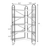 Space-Saving 5-Tier Industrial Corner Bookshelf with Metal Frame and Open Shelves for Living Room or Office-3irtyhousy - 4 of 4