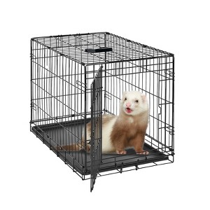 Portable Pet Cage for Small Animals - Thickened Steel Rabbit Cage with Slide-Out Tray, Removable Travel Cage for Rabbits, Guinea Pigs, Chinchillas - 1 of 4