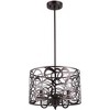 Chloe Lighting Arianna Farmhouse 3 Lights Rubbed Bronze Ceiling Pendant 14" Wide - 2 of 4