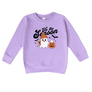 Tis The Season Ghost Retro - Toddler Graphic Sweatshirt and Youth Graphic Sweatshirt - 1 of 3