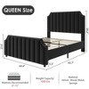 Queen Size Platform Bed Frame with 50.2" Headboard, Velvet Upholstered Bed Frame - 2 of 4